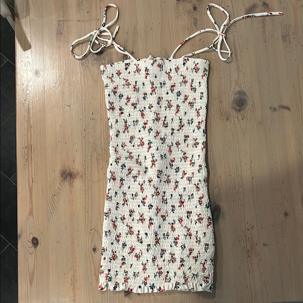 Floral Smocked Dress with Tie Straps